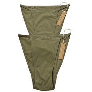 SKIMS Fits Everybody String Bikini Lot of 2 Khaki XXS